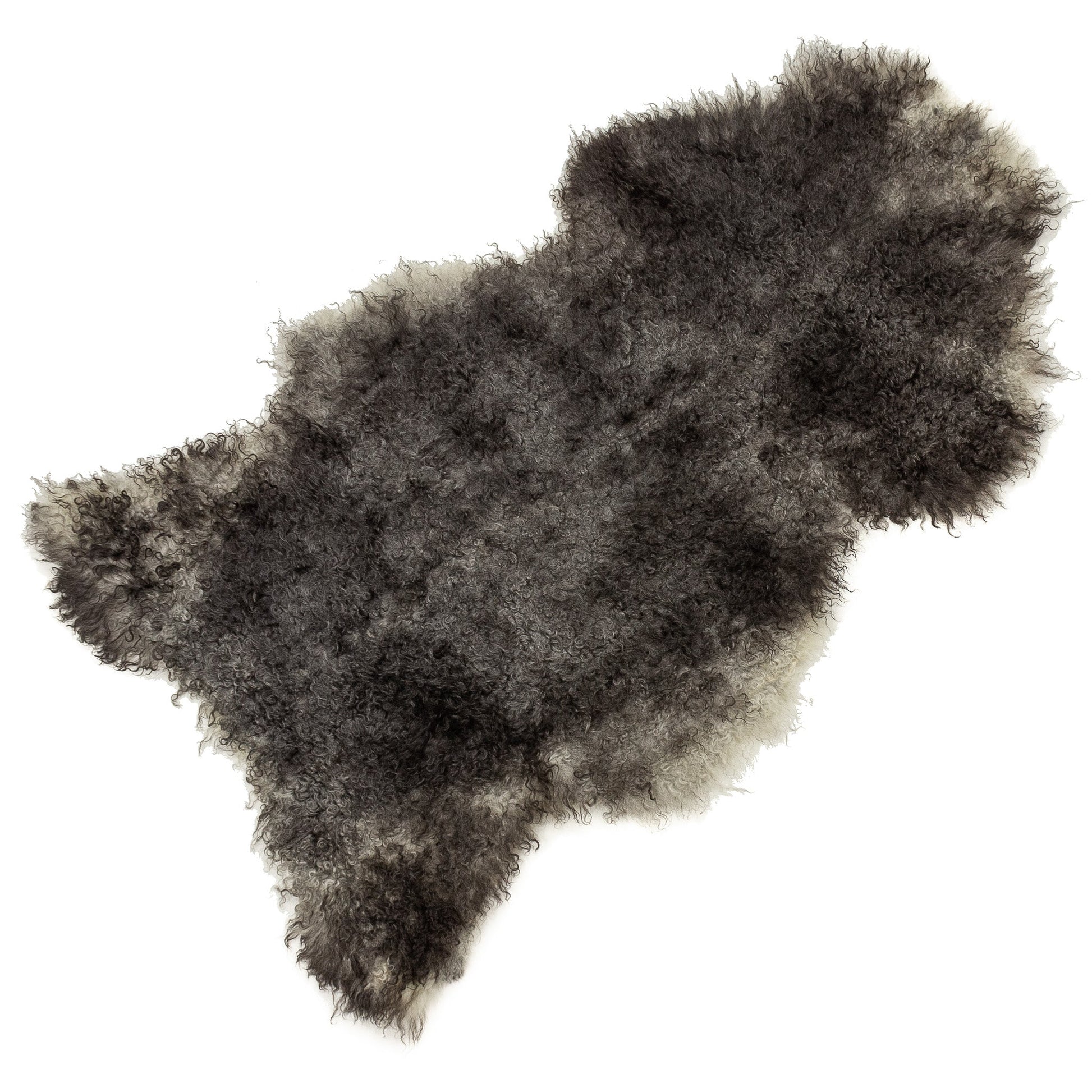 Black and Gray Mix w Short Curls Gotland Sheepskin