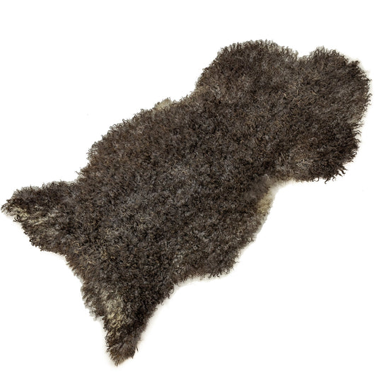 Black and Gray Mix w Tight Curls Gotland Sheepskin