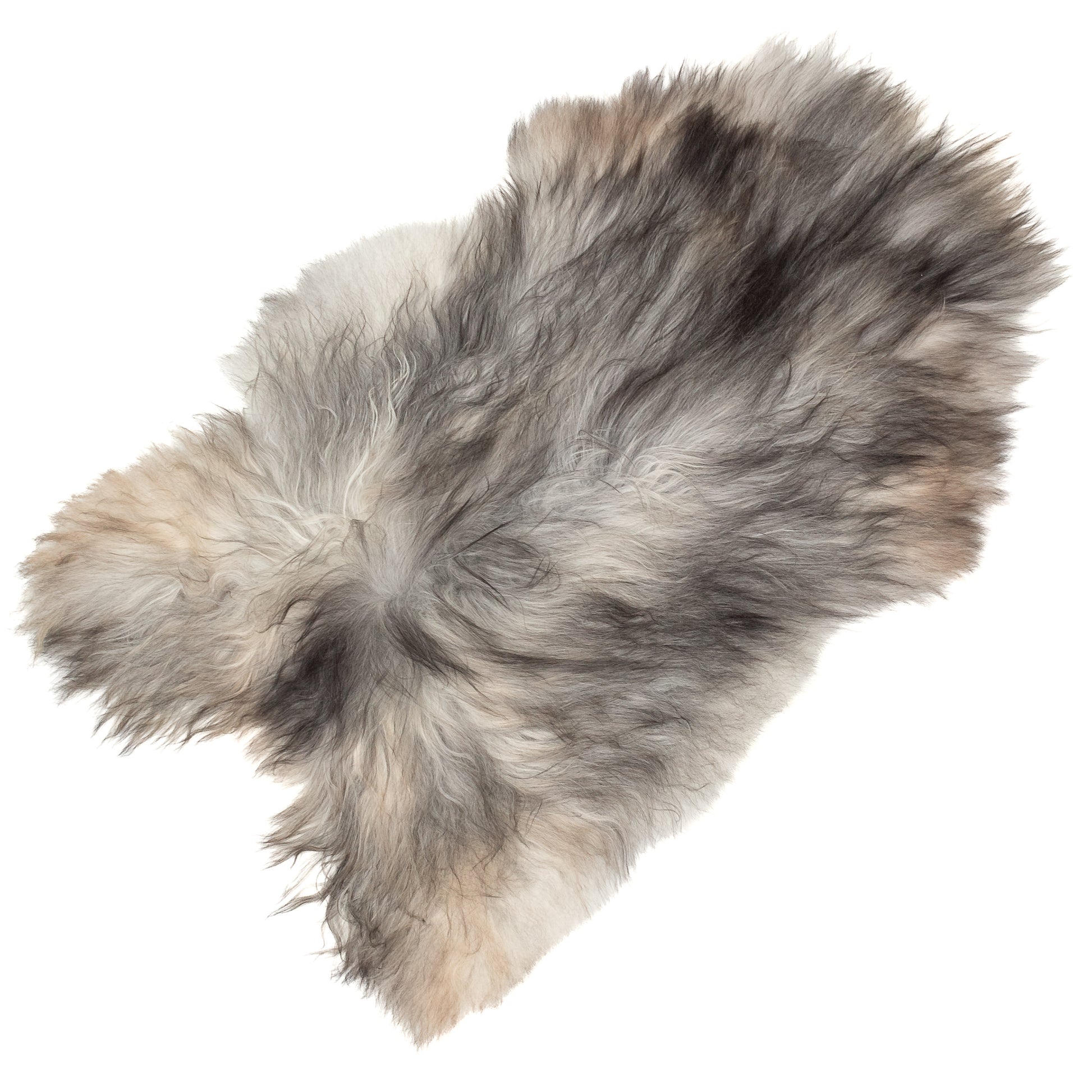 Black Gray Icelandic Sheepskin Rug