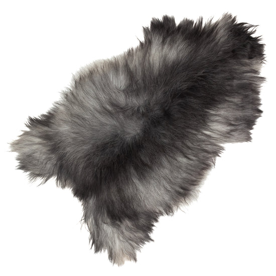 Black w Gray Icelandic Sheepskin Rug
