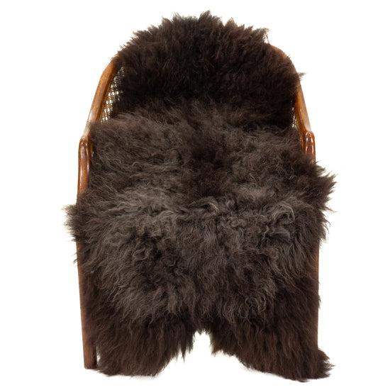 Black w Gray Long Wool Swedish Sheepskin