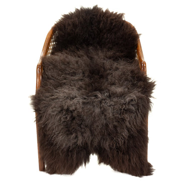 Black w Gray Long Wool Swedish Sheepskin