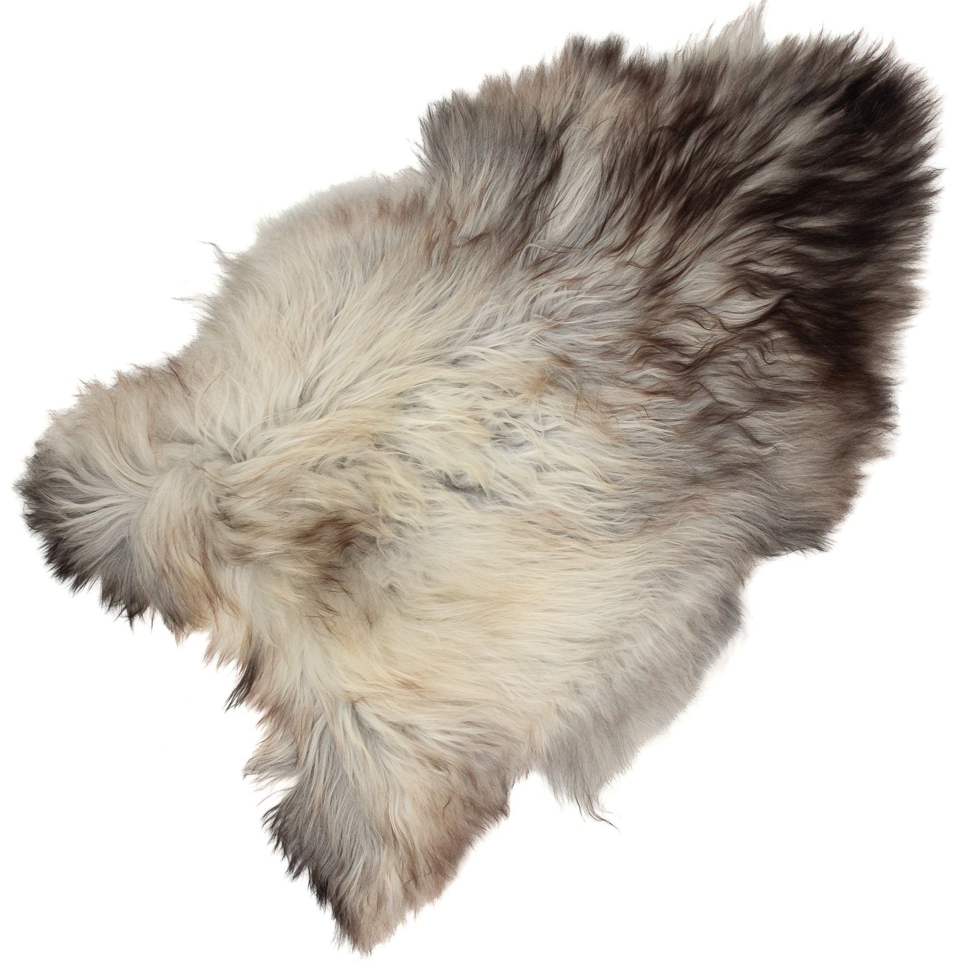 Black Gray Ivory White Icelandic Sheepskin Rug