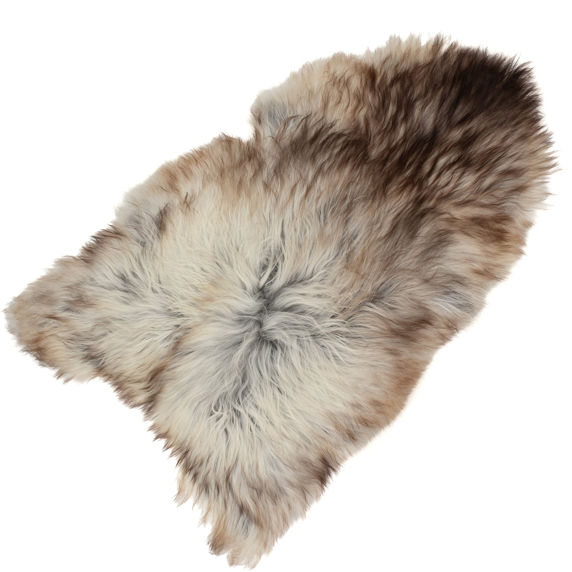 Black Gray Ivory White Icelandic Sheepskin Rug