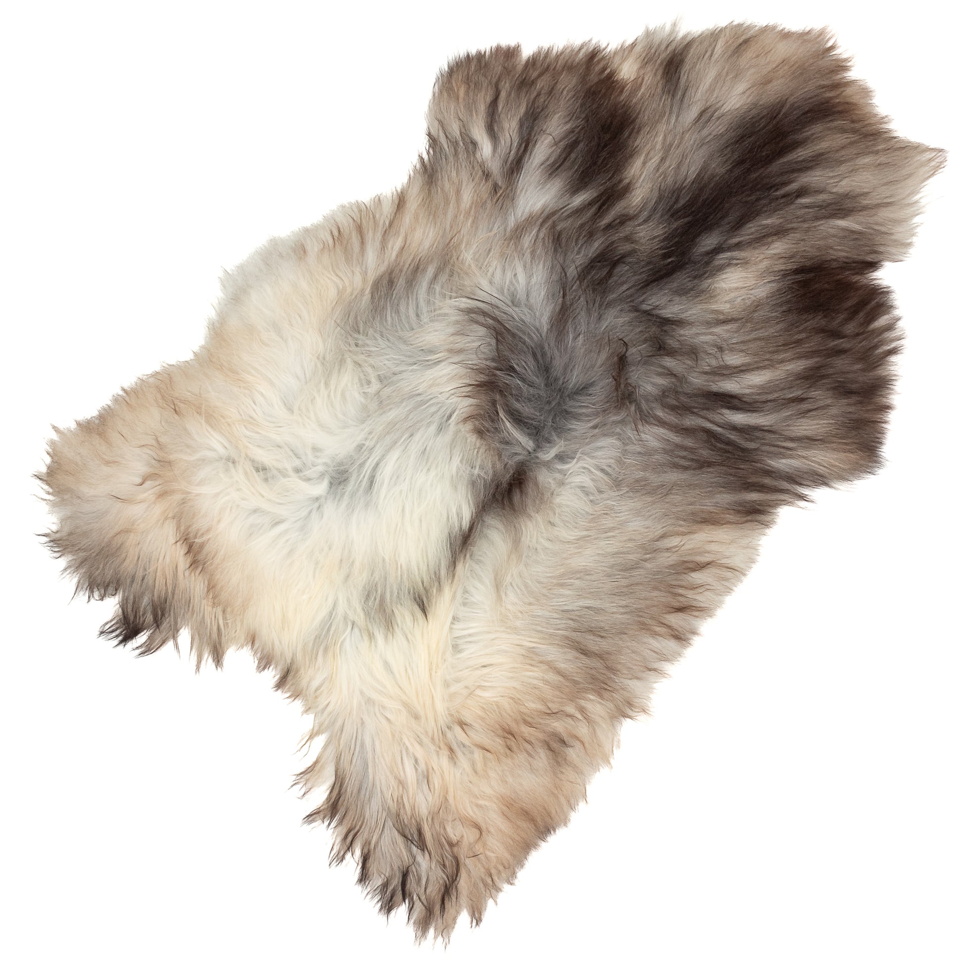 Black Gray Ivory White Icelandic Sheepskin Rug