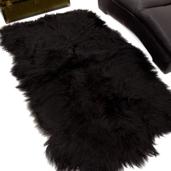 Black Quad Icelandic Rug Sheepskin