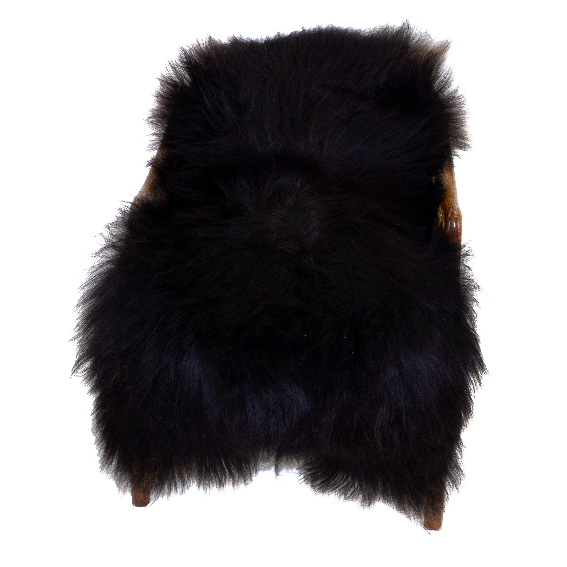 Black w Few Colored Hairs Icelandic Sheepskin
