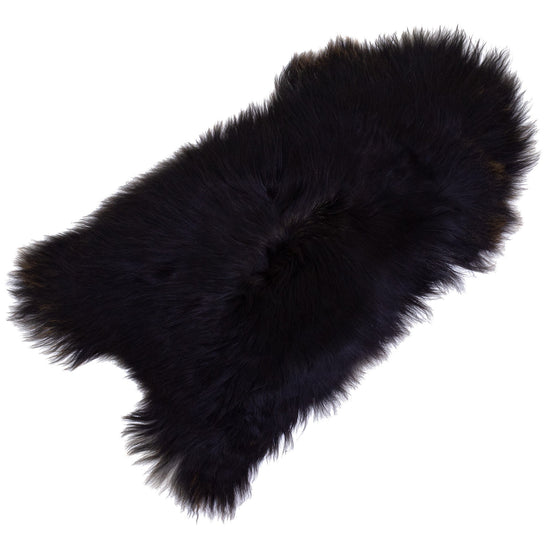 Black w Few Colored Hairs Icelandic Sheepskin