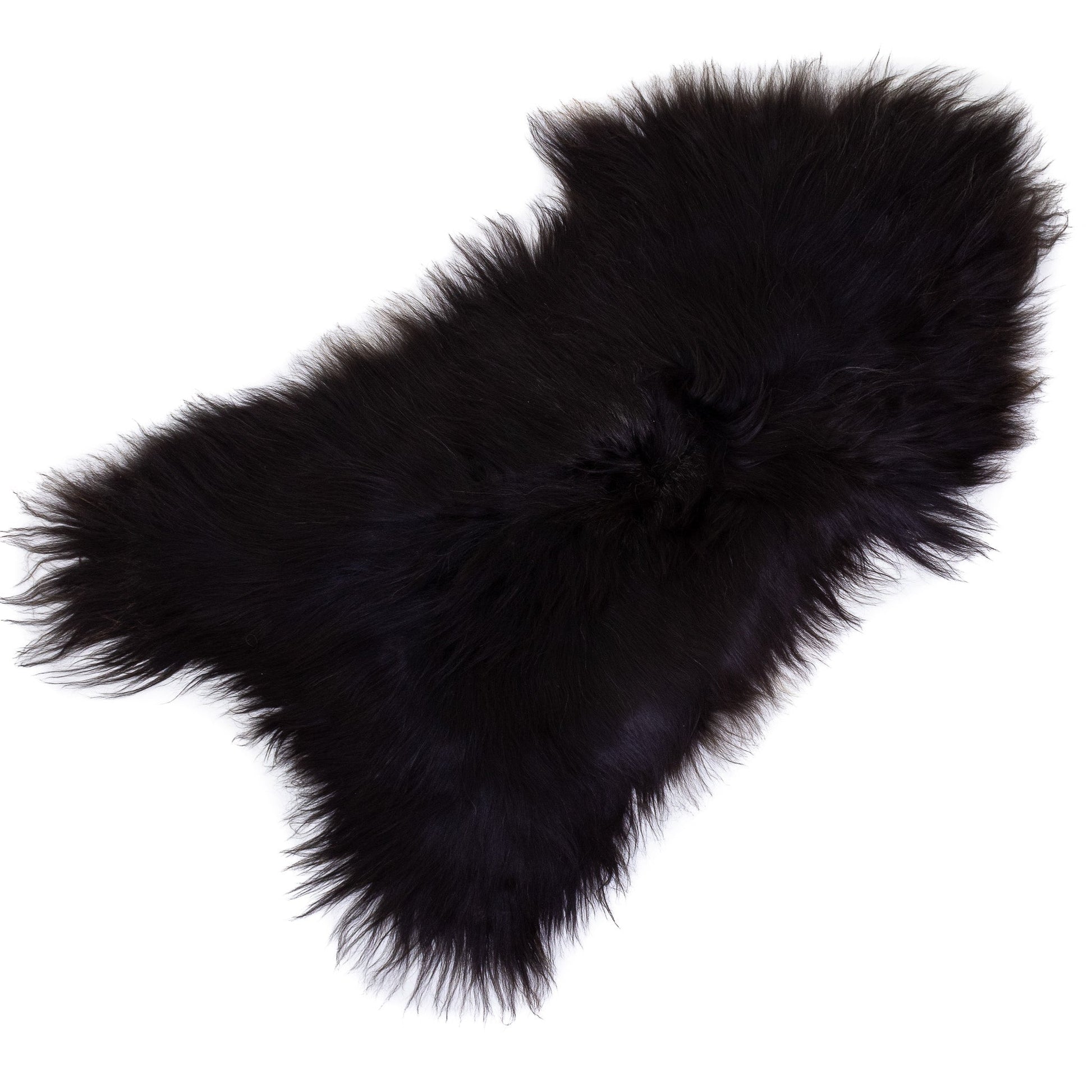 Black w Few Colored Hairs Icelandic Sheepskin