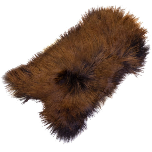 Large Black Lightened to Auburn Icelandic Sheepskin