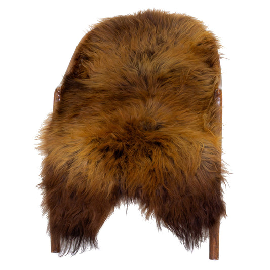 Black Lightened to Light Auburn Icelandic Sheepskin