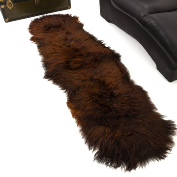 Black Lightened to Auburn Double End-End Icelandic Sheepskin