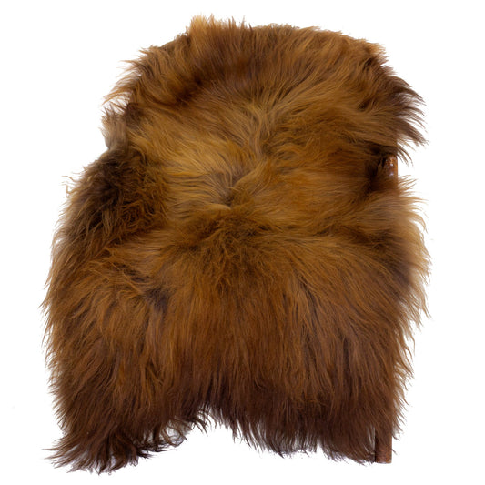 Black Lightened to Light Auburn Icelandic Sheepskin