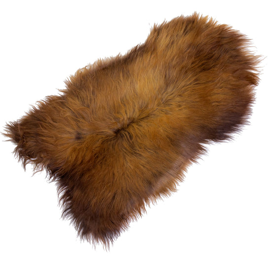 Black Lightened to Light Auburn Icelandic Sheepskin