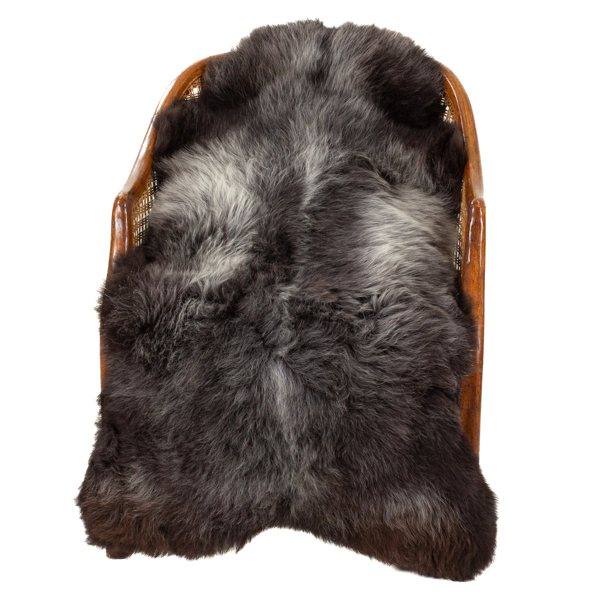Black w Silver Gray Sheepskin