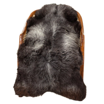 Black w Silver Gray Sheepskin