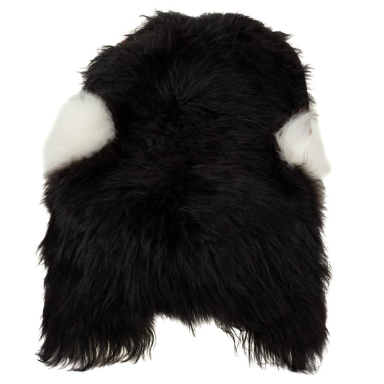 Black w Thin White Sides Icelandic Sheepskin