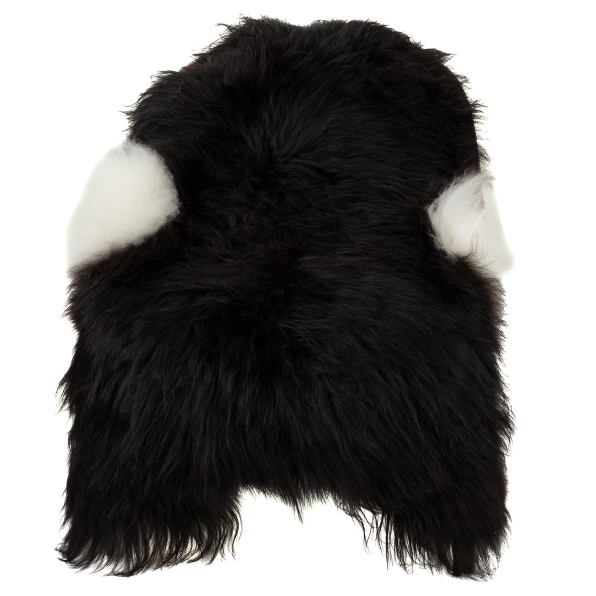 Black w Thin White Sides Icelandic Sheepskin