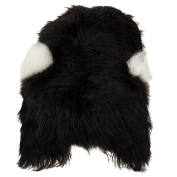 Black w Thin White Sides Icelandic Sheepskin