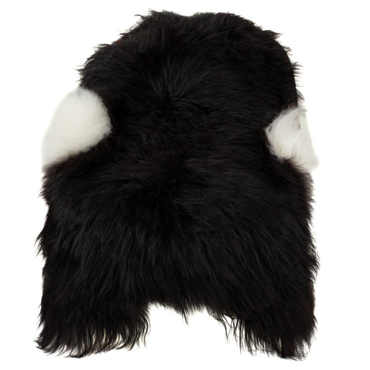Black w Thin White Sides Icelandic Sheepskin