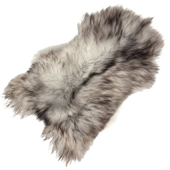Black White Gray Icelandic Sheepskin Rug