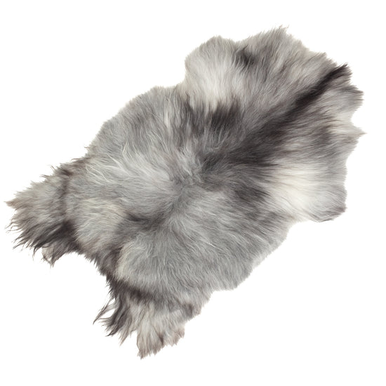 Black White Gray Icelandic Sheepskin Rug