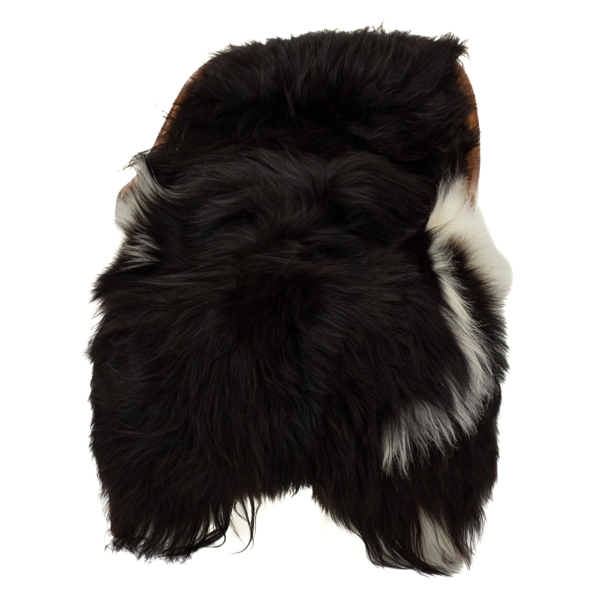 Black w Some White Icelandic Sheepskin