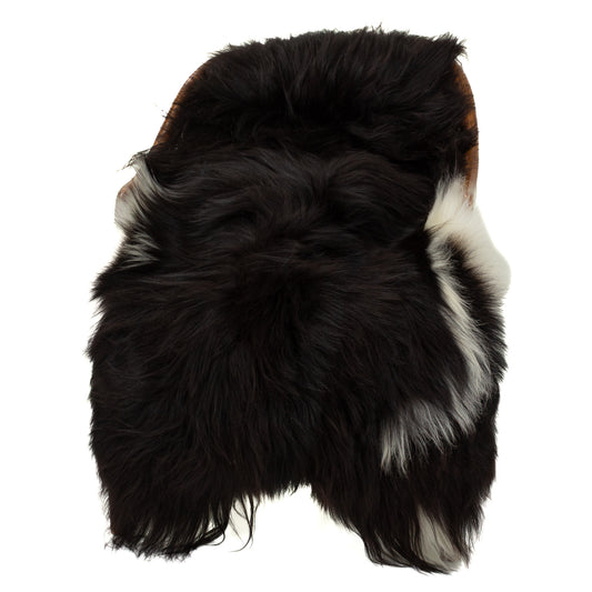 Black w Some White Icelandic Sheepskin