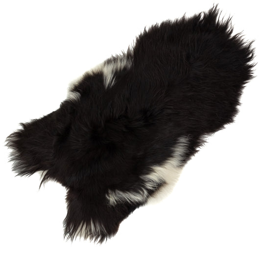 Black w Some White Icelandic Sheepskin Rug