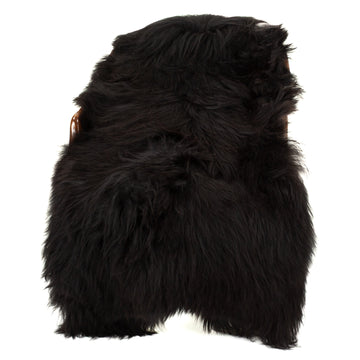 Black w Some White Icelandic Sheepskin