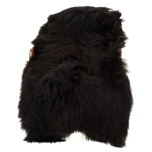 Black w Some White Icelandic Sheepskin