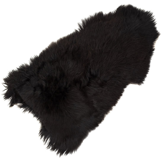 Black w Some White Icelandic Sheepskin Rug