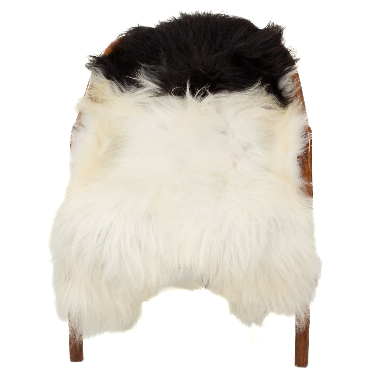 Black on White Piebald Icelandic Sheepskin