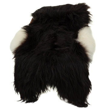 Black w Some White on Sides Icelandic Sheepskin