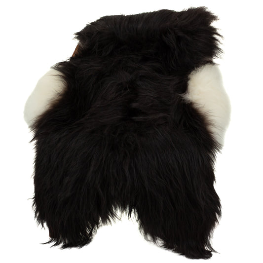 Black w Some White on Sides Icelandic Sheepskin