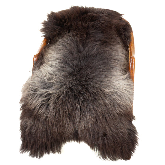 Blackish Brown with Silver Gray Sheepskin