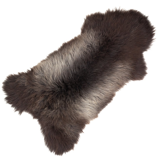 Blackish Brown with Silver Gray Sheepskin Rug