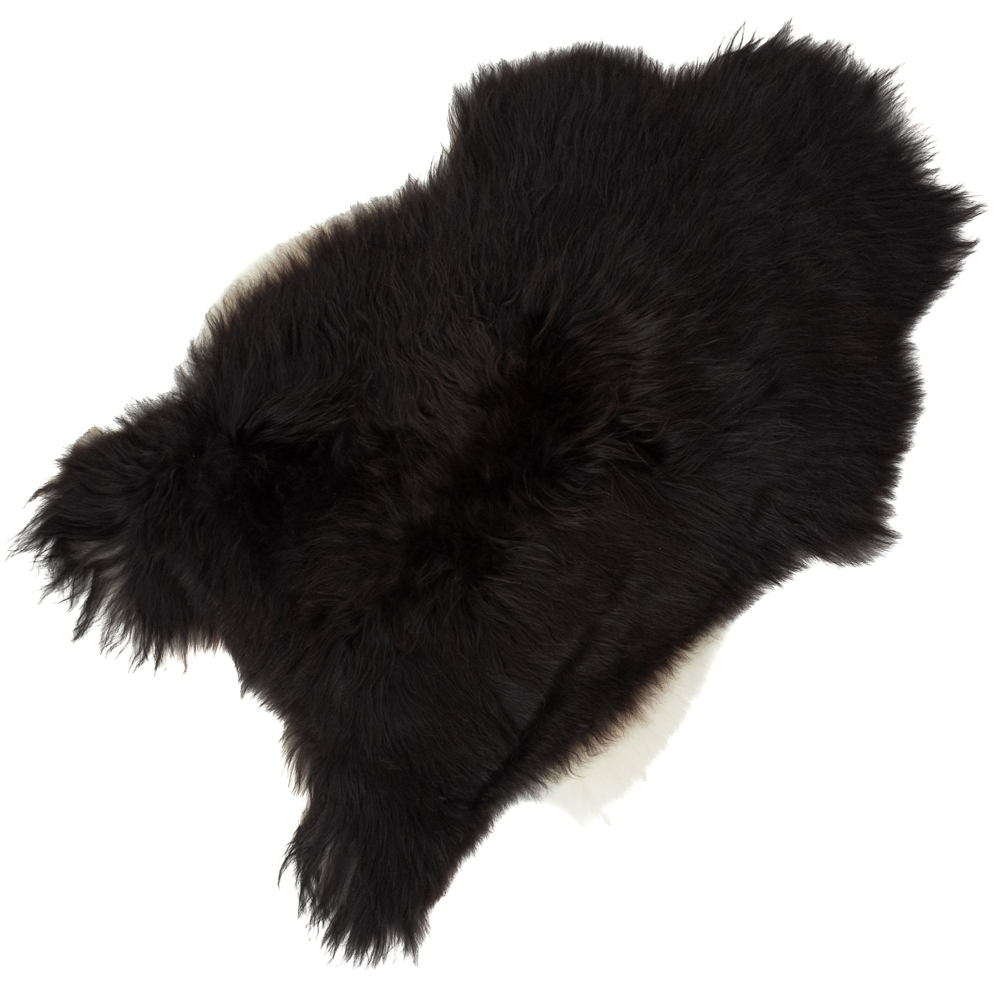 Blackish Brown w Some White on Sides Icelandic Sheepskin Rug