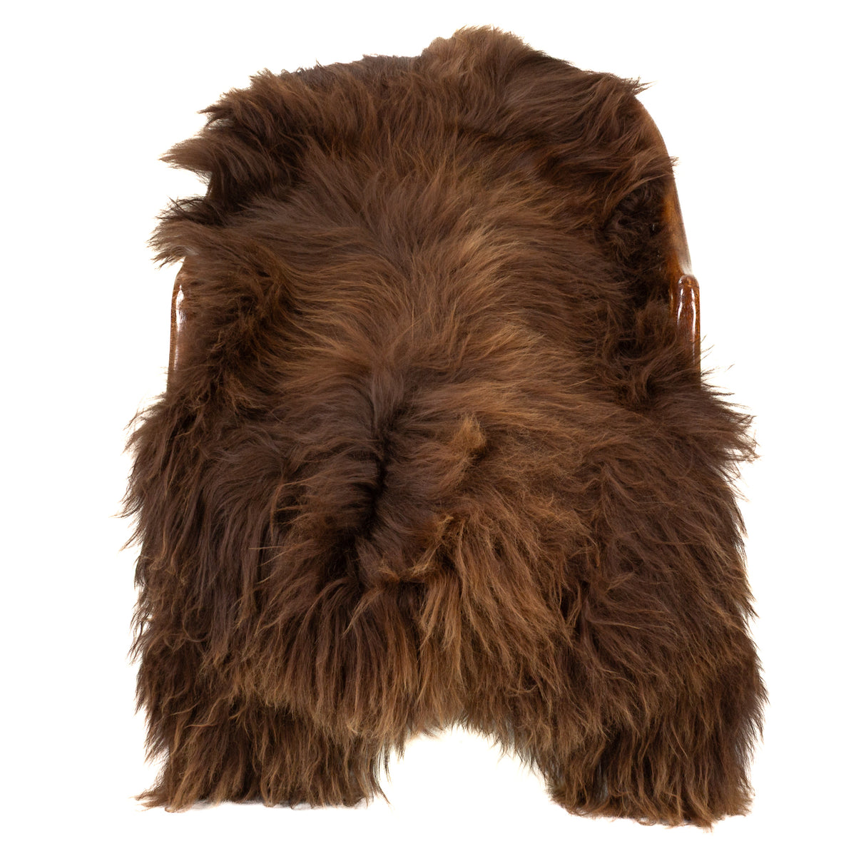 Brown w Small White on Sides Icelandic Sheepskin