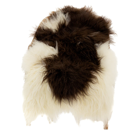 Brown and White Mix Spotted Icelandic Sheepskin