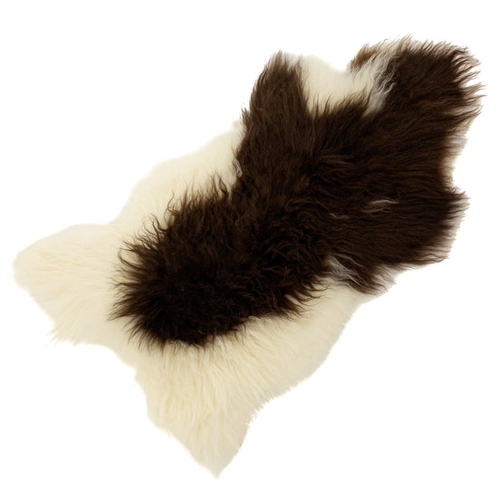 Brown and White Mix Spotted Icelandic Sheepskin