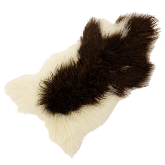 Brown and White Mix Spotted Icelandic Sheepskin
