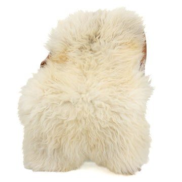 Coarse Long Wool Cushy White w Some Dark Heidschnucke Sheepskin