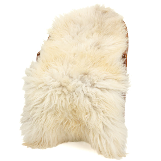 Coarse Long Wool Cushy Ivory White w Some Dark Heidschnucke Sheepskin