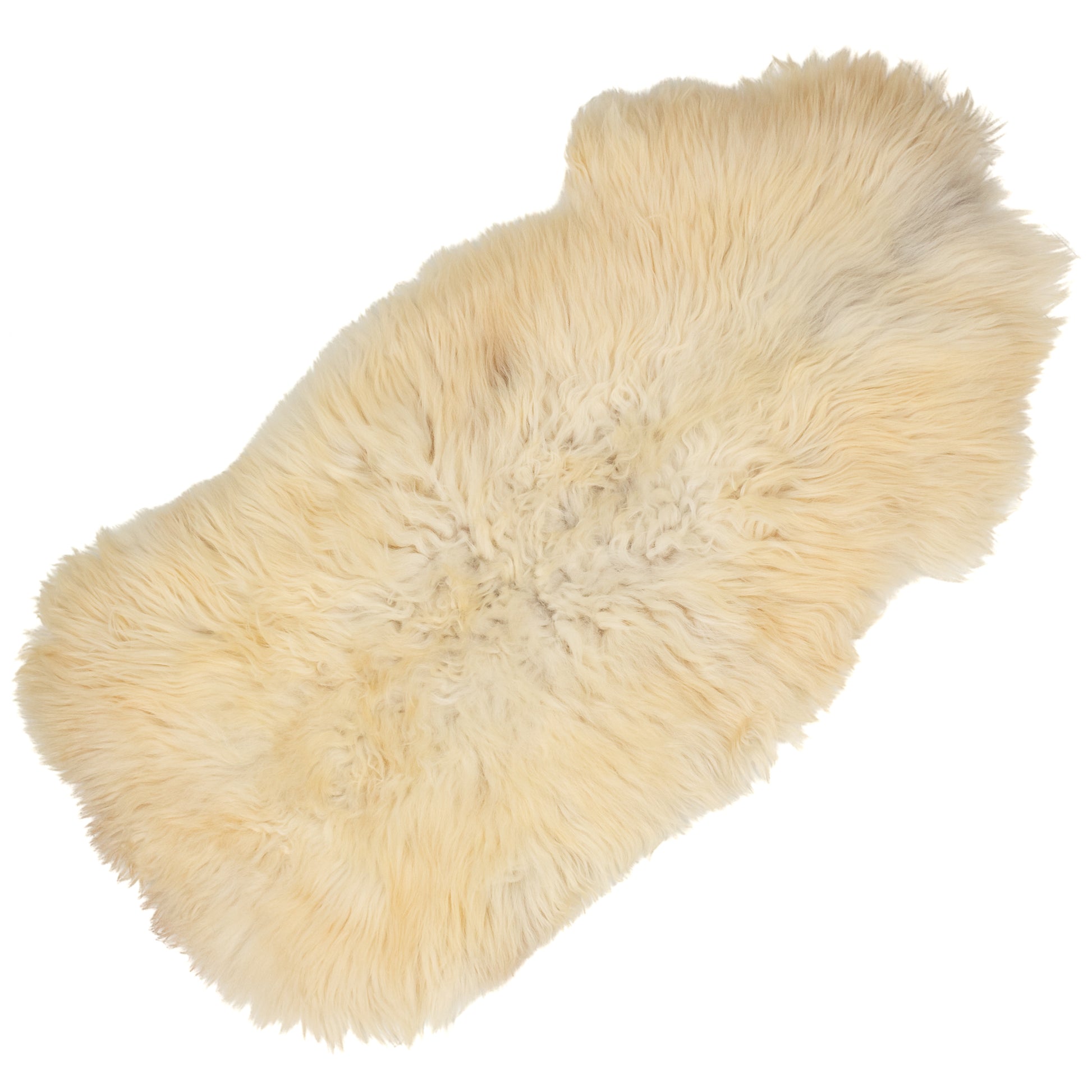 Coarse Long Wool Light Golden Mottled Heidschnucke Sheepskin Rug