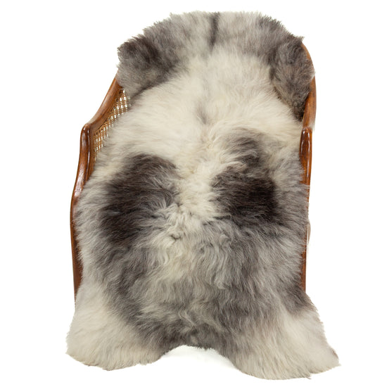 Coarse Short Wool Silver White w Black Heidschnucke Sheepskin