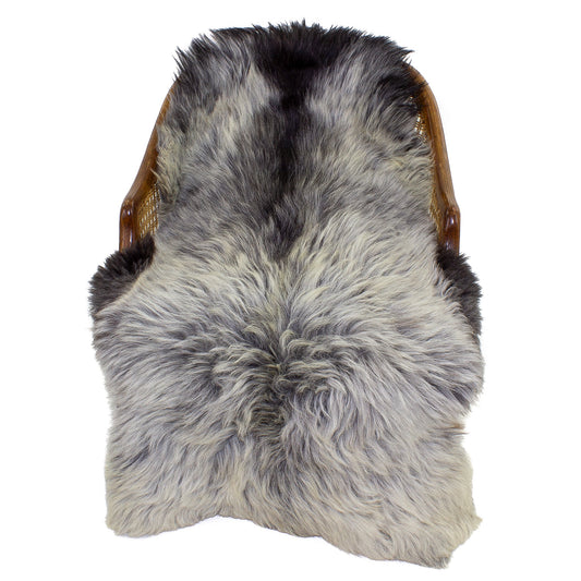 Coarse Short Wool Black and White Sheepskin