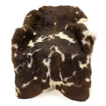 Large Coarse Short Wool Brown w White Marks Sheepskin