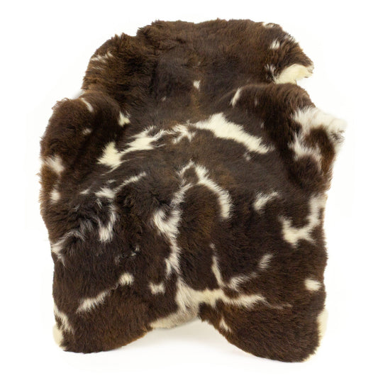 Large Coarse Short Wool Brown w White Marks Sheepskin