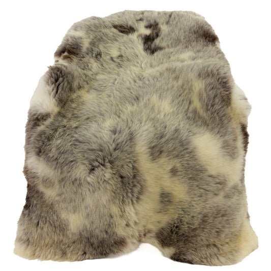 Coarse Short Wool Mix of Gray and Dark Ivory Sheepskin